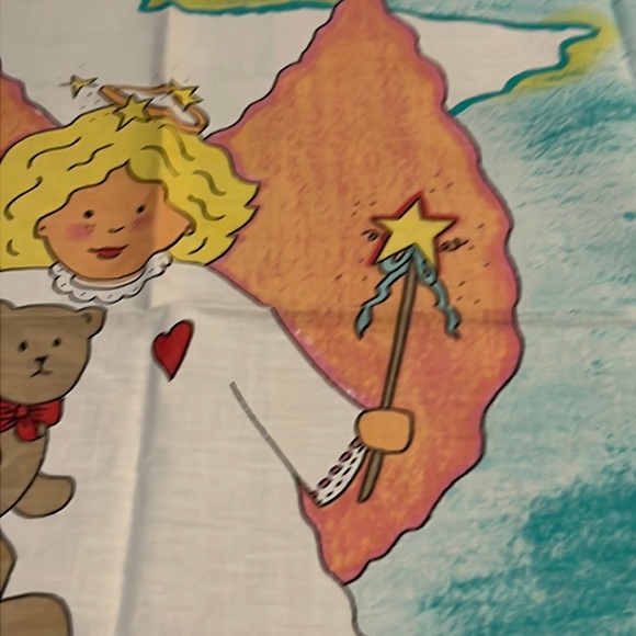 Vintage Cotton Fabric Angel 35” x 45” Cheater Quilt by Jan Leslie Celestial - Picture 5 of 10